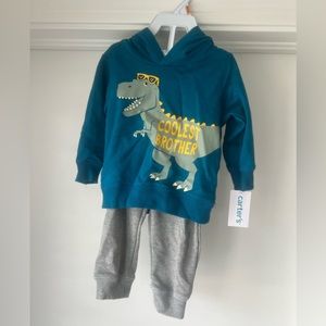 NEW. Carters 12 month old set. Light weight hoodie and pants.